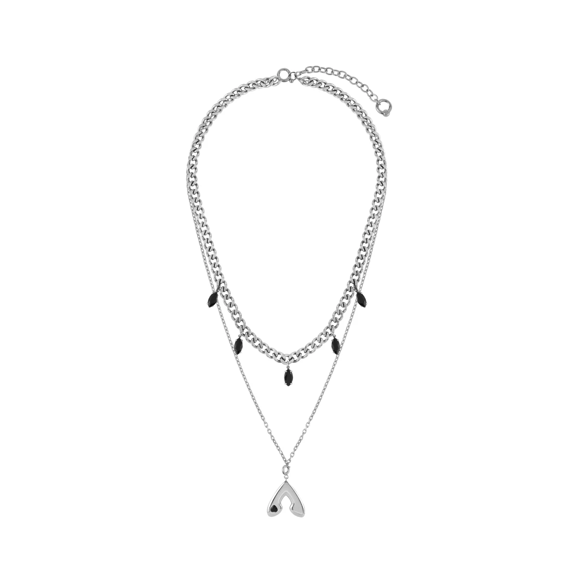 Punk Moth Double-layer Zircon Necklace - Image 6