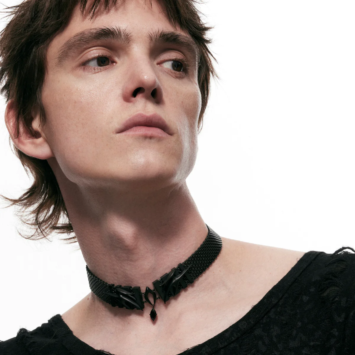 Punk Moth Pattern Wide Choker - Image 5