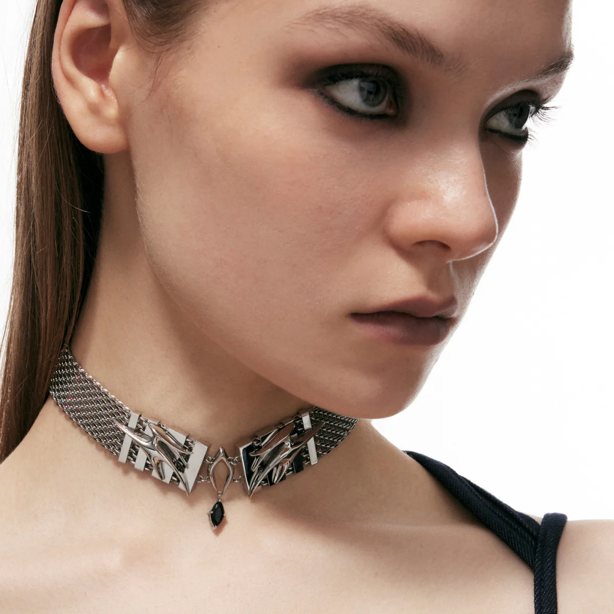Punk Moth Pattern Wide Choker - Image 6
