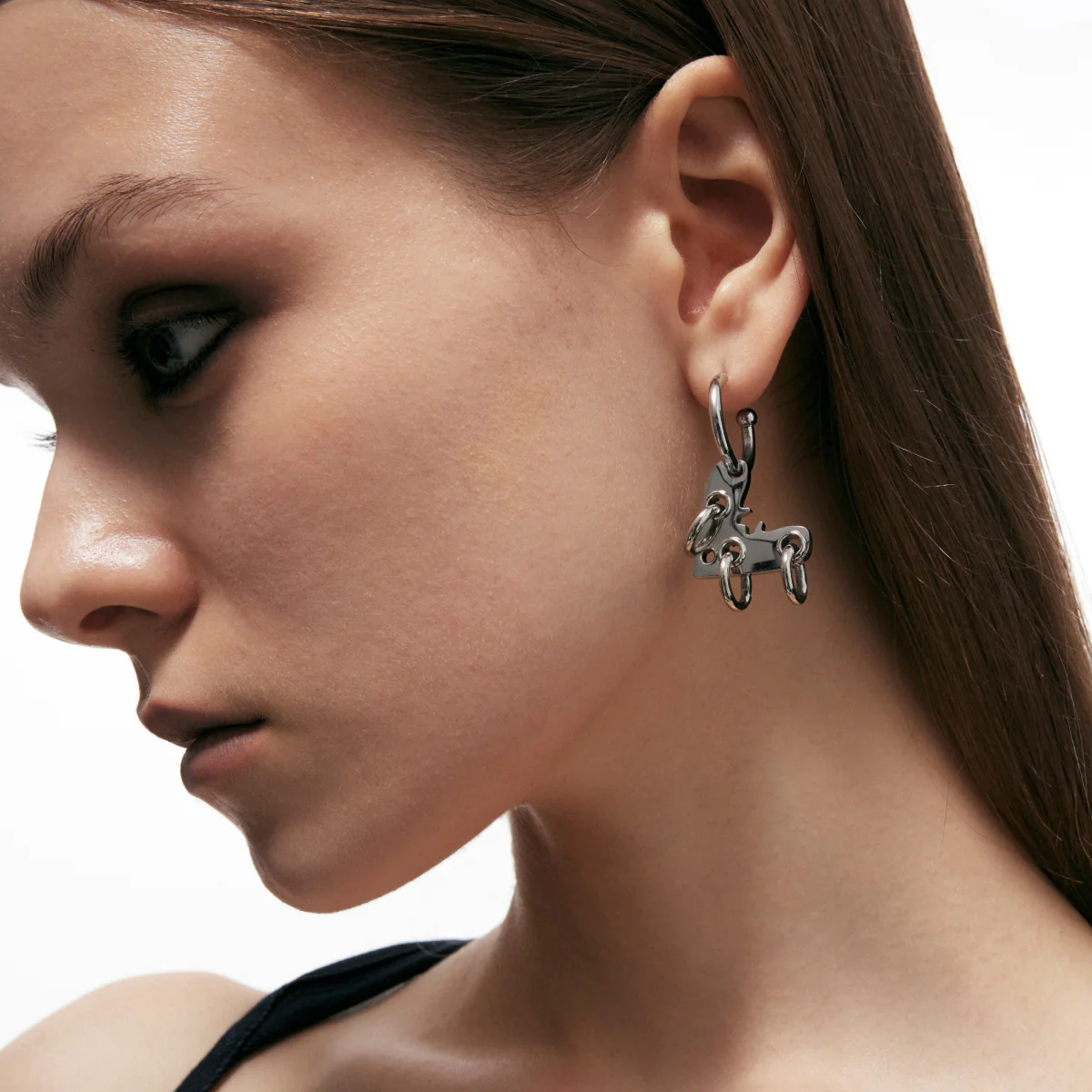 Punk Moth Pierced Pendant Earrings - Image 3