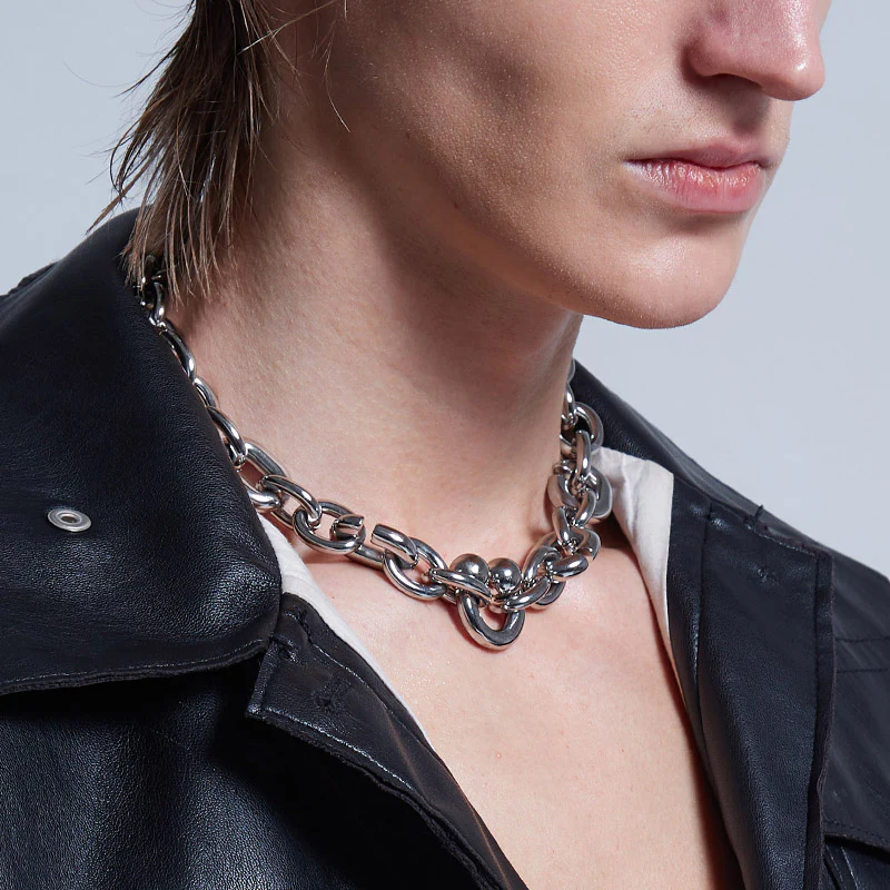 Rebellion Revolution Horseshoe Ring Charm Choker Necklace - Image 3