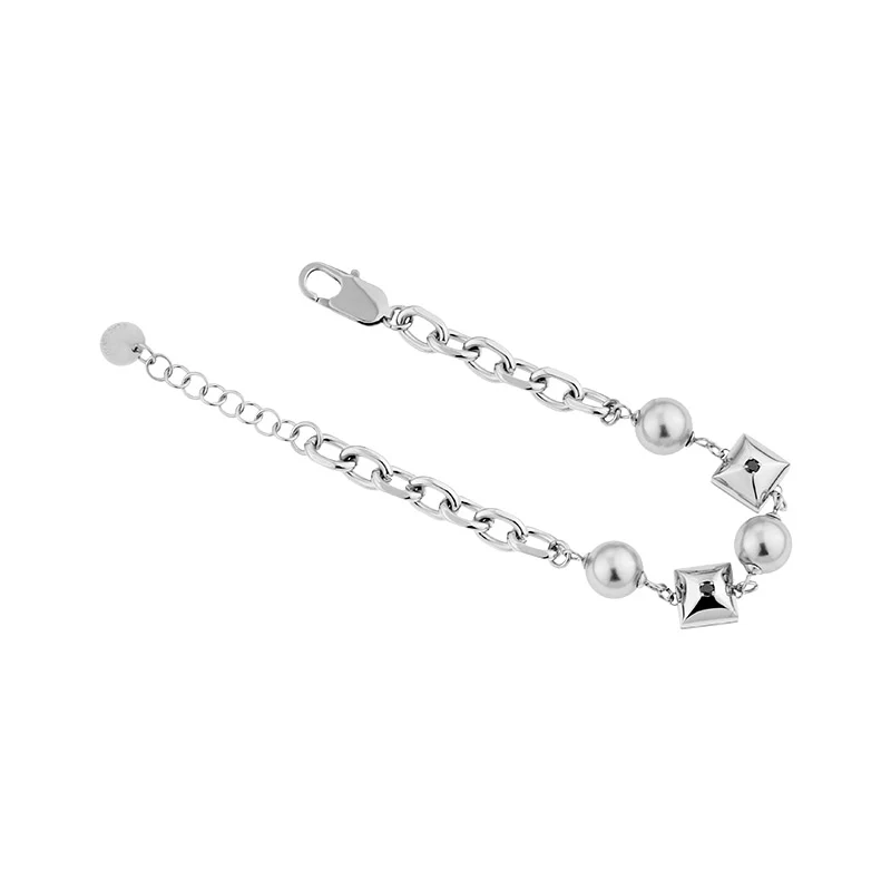 Rebellion Revolution Rivet Beaded Chain Bracelet - Image 5