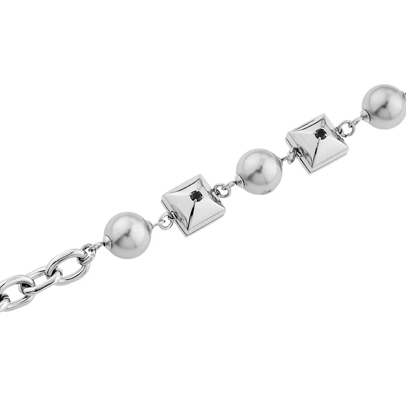 Rebellion Revolution Rivet Beaded Chain Bracelet - Image 6