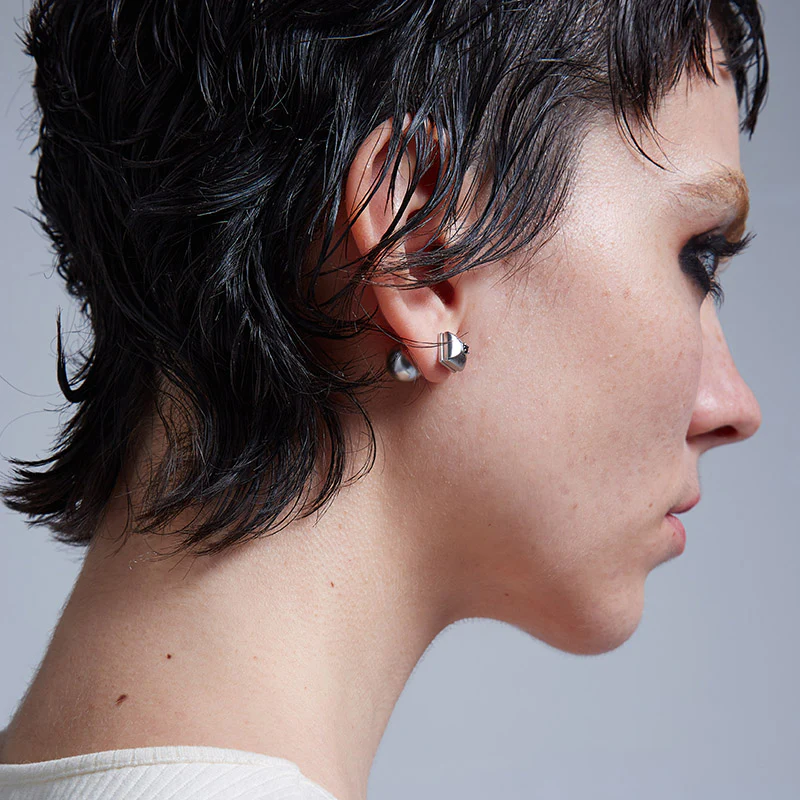 Rebellion Revolution Square Rivet Stud Earrings - Image 4