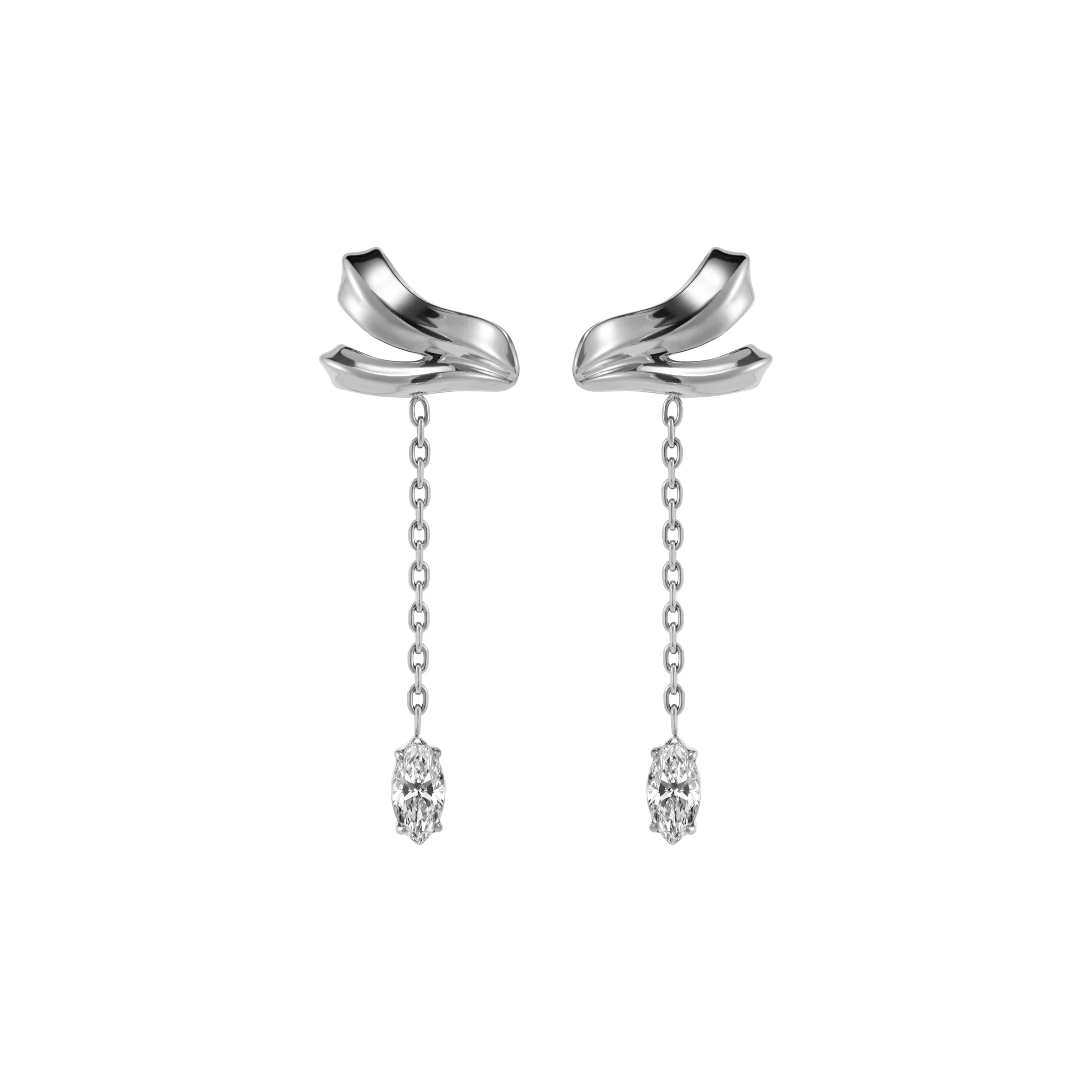 Ribbon Pendant Double-Layer Ear Cuff