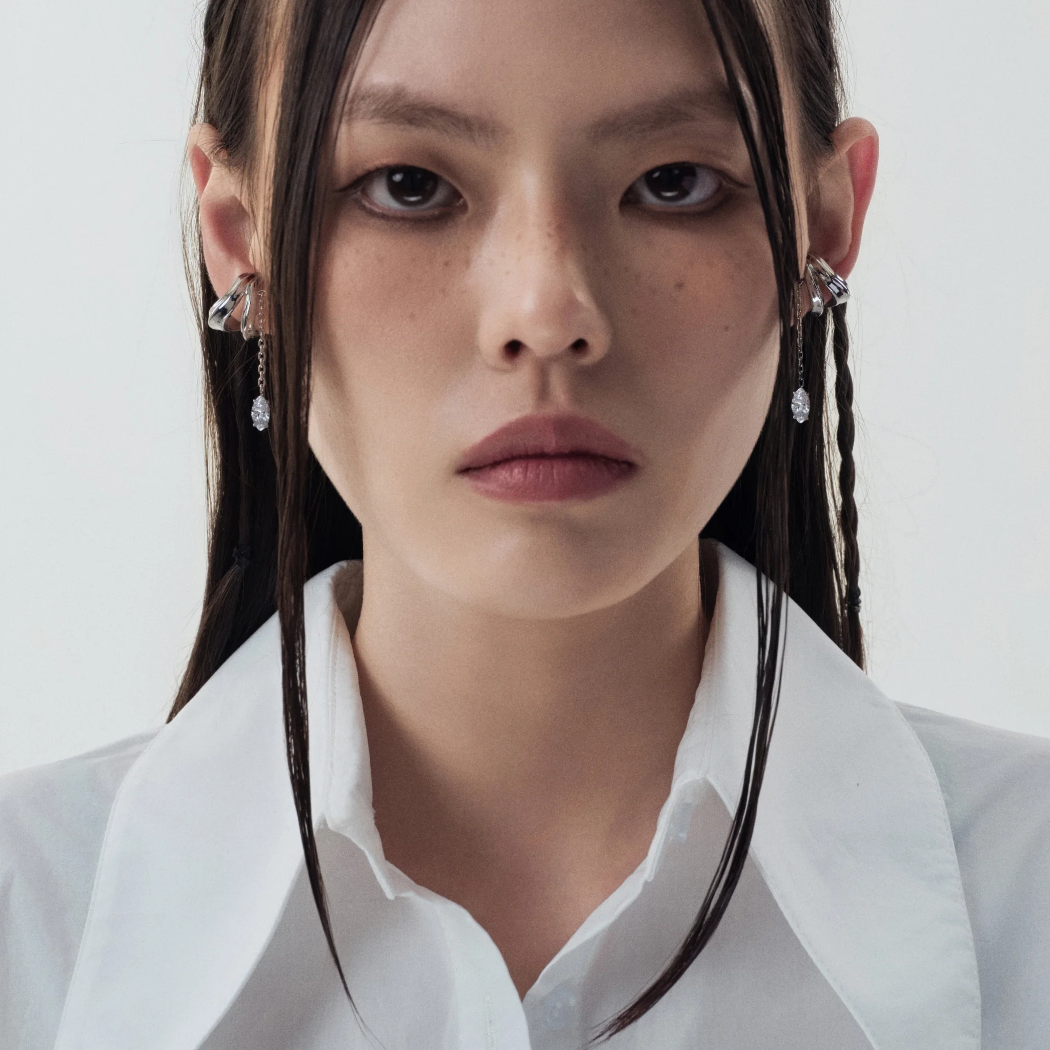 Ribbon Pendant Double-Layer Ear Cuff - Image 2