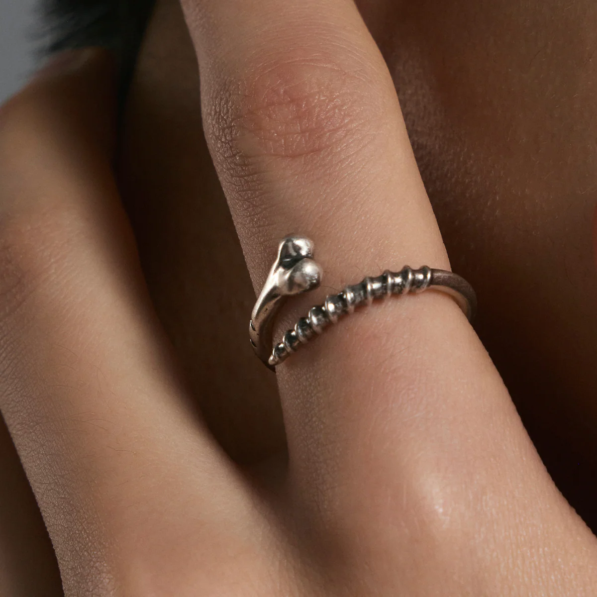 S925 Bone Spike Pinky Ring - Image 5