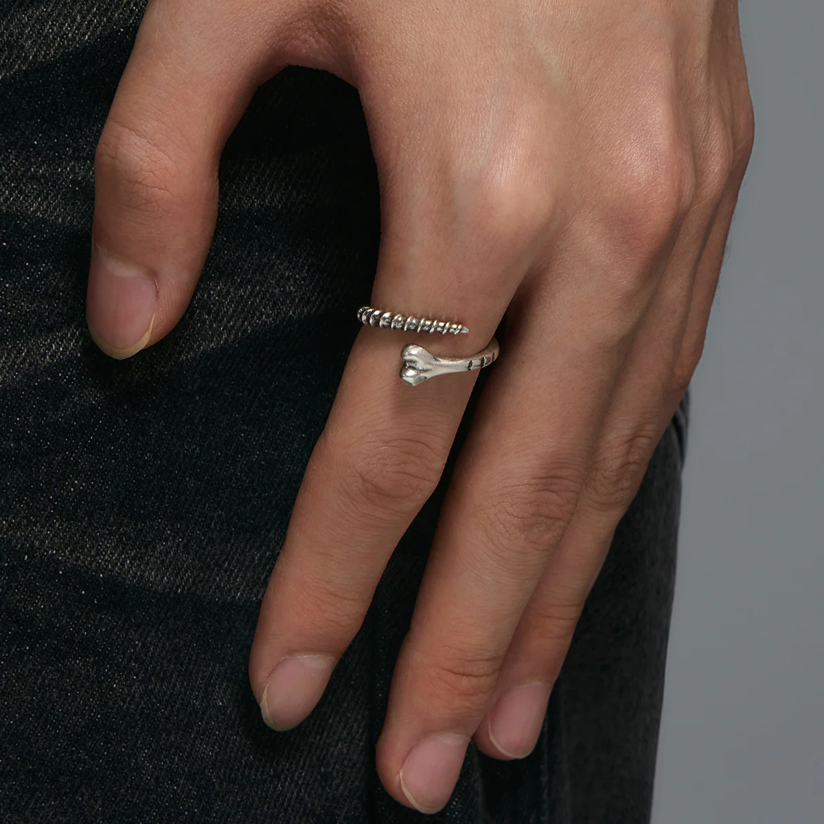 S925 Bone Spike Pinky Ring - Image 7