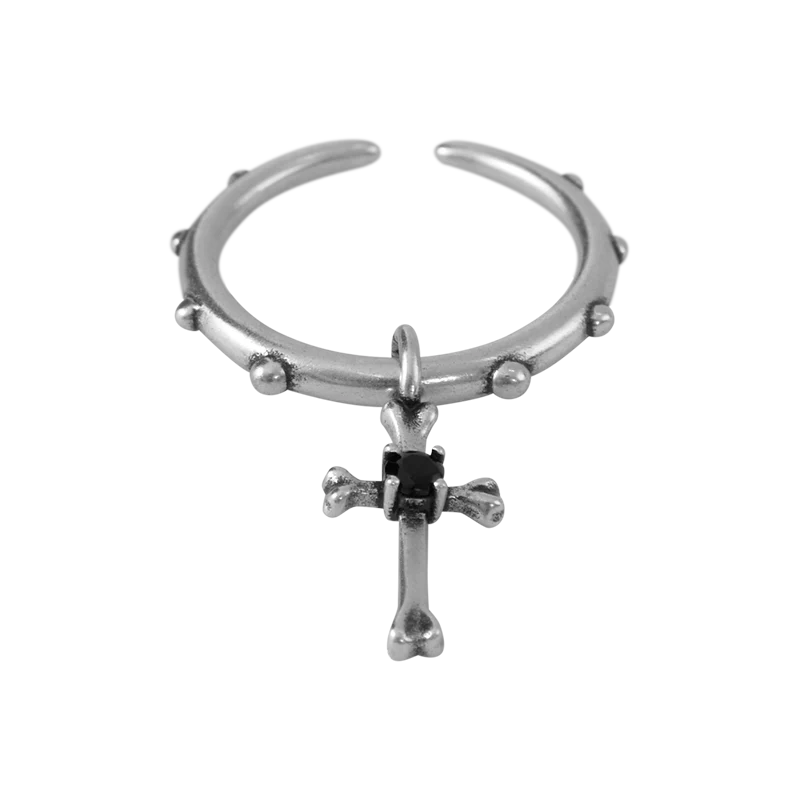 S925 Cross Pendant Pinky Ring - Image 6