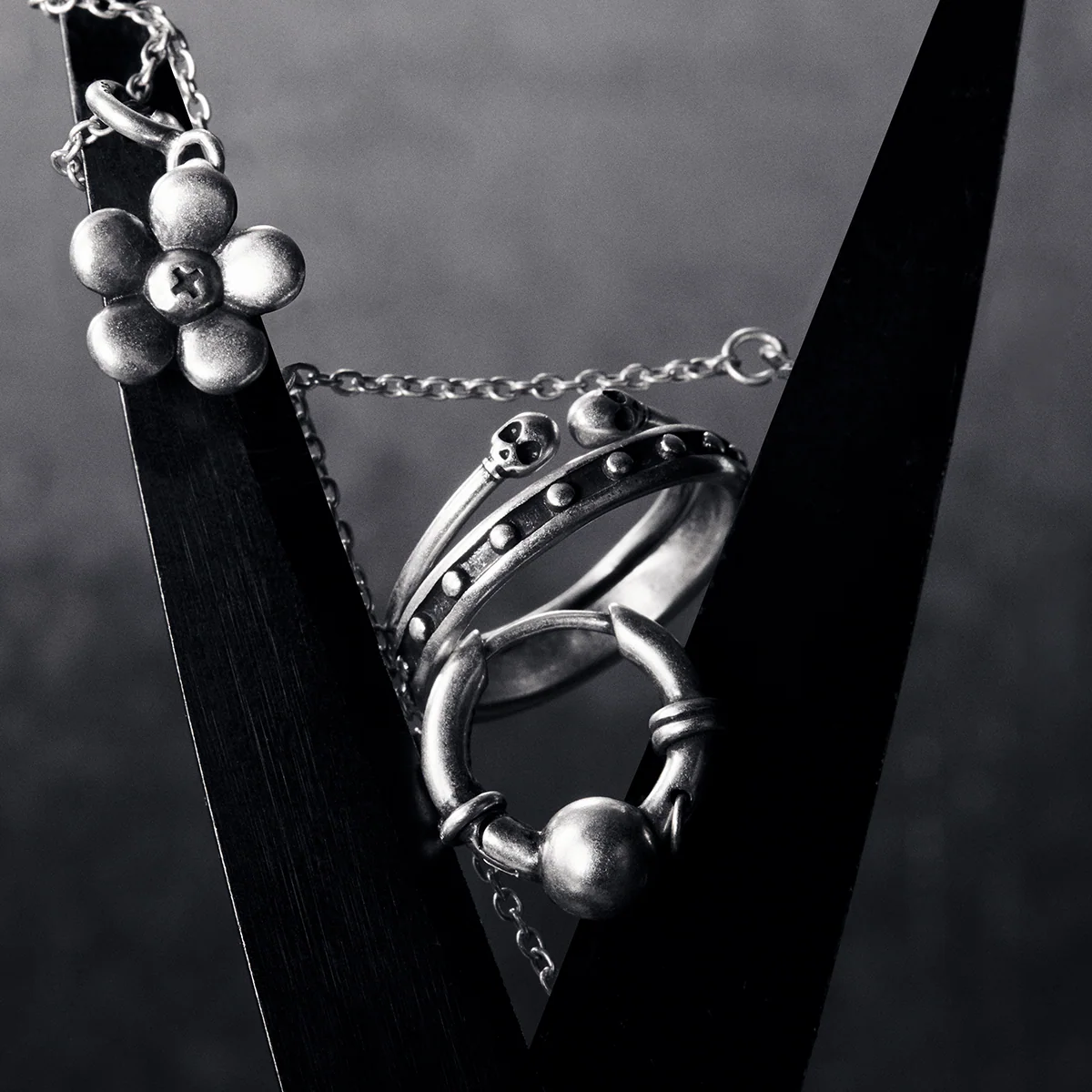 S925 Double-Layer Skull Pinky Ring - Image 3