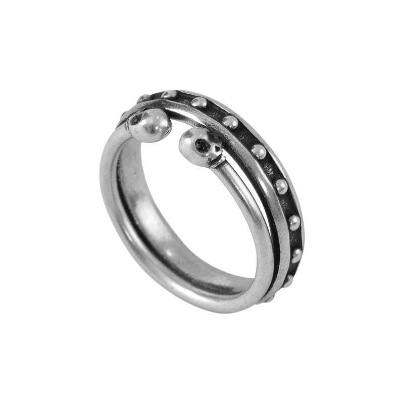 S925 Double-Layer Skull Pinky Ring - Image 7