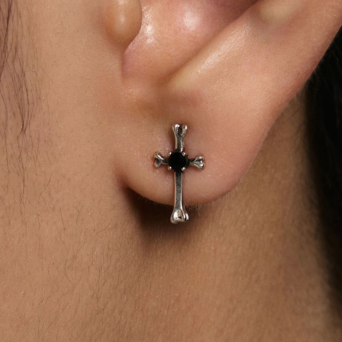 S925 Mini Cross Stud Earrings - Image 3