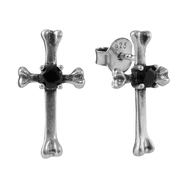 S925 Mini Cross Stud Earrings - Image 5