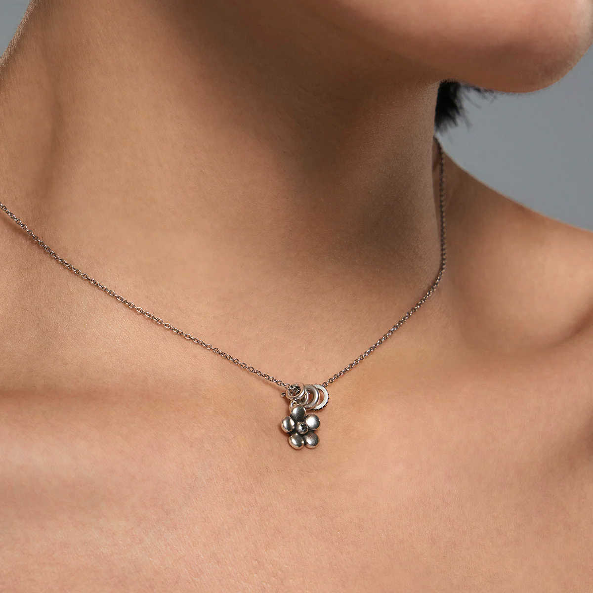 S925 Punk Floral Necklace - Image 5