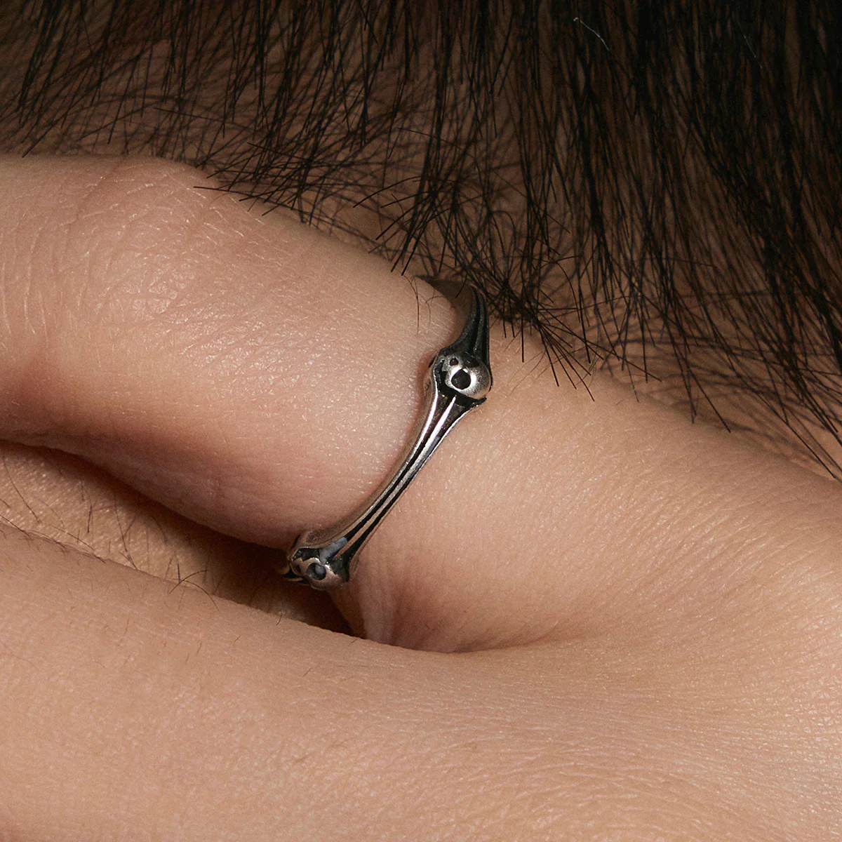 S925 Skull Pinky Ring - Image 3