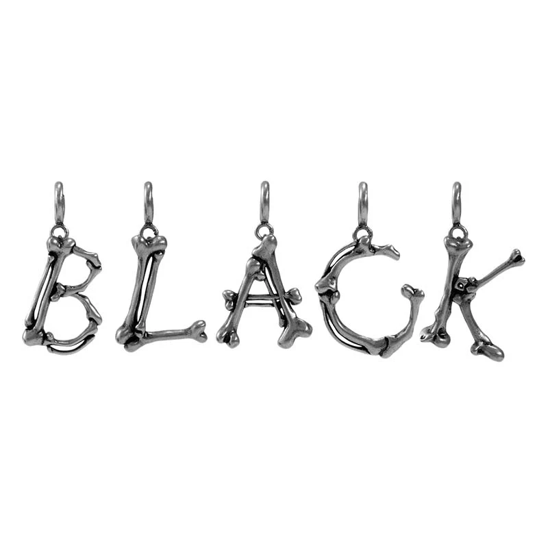 S925 Sterling Silver Bone Letter Pendant