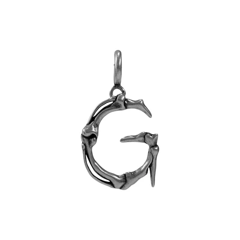 S925 Sterling Silver Bone Letter Pendant - Image 17