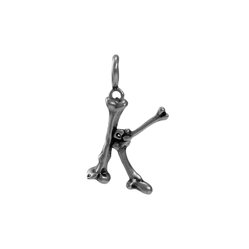 S925 Sterling Silver Bone Letter Pendant - Image 21