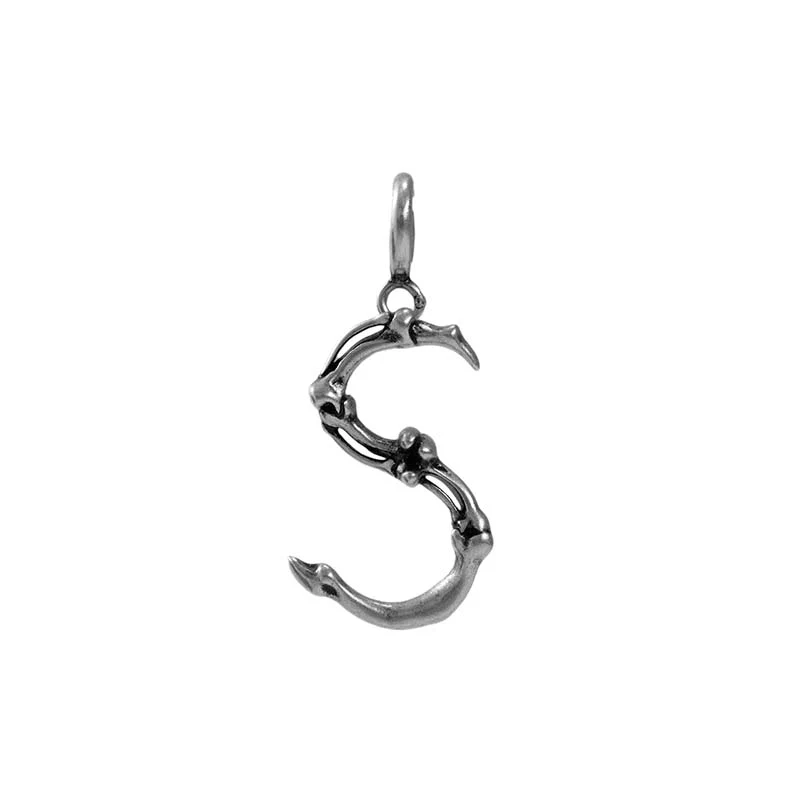 S925 Sterling Silver Bone Letter Pendant - Image 29