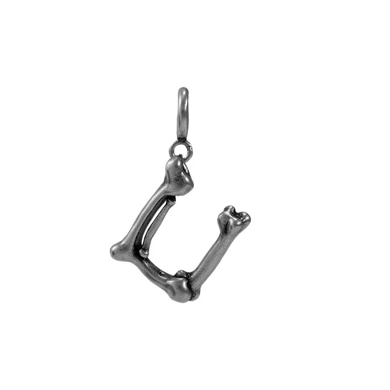S925 Sterling Silver Bone Letter Pendant - Image 31