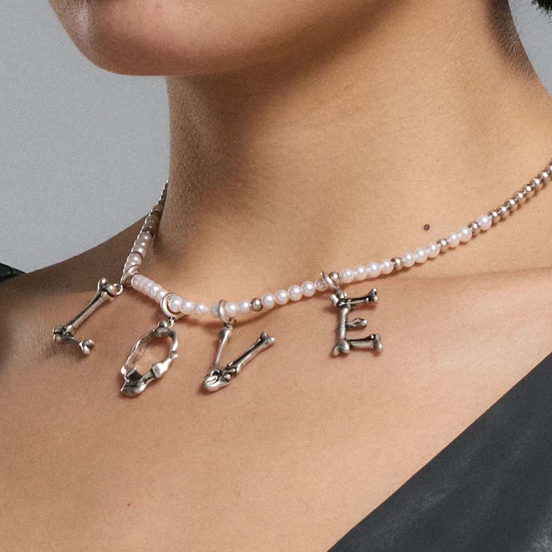 S925 Sterling Silver Bone Letter Pendant - Image 4