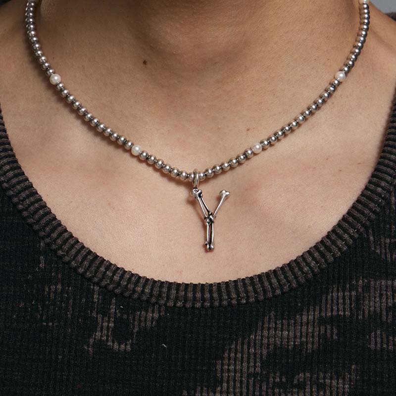 S925 Sterling Silver Bone Letter Pendant - Image 7