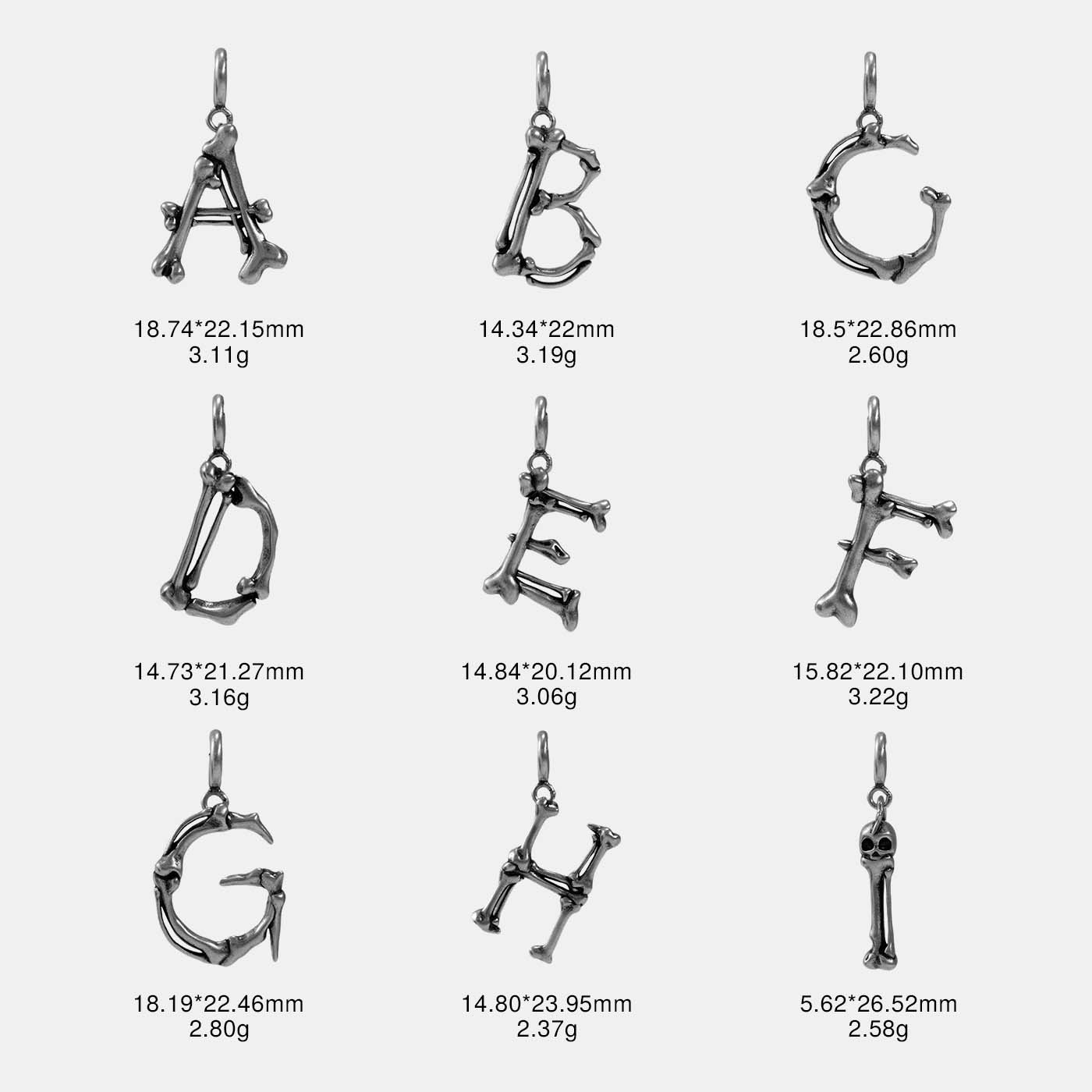 S925 Sterling Silver Bone Letter Pendant - Image 8