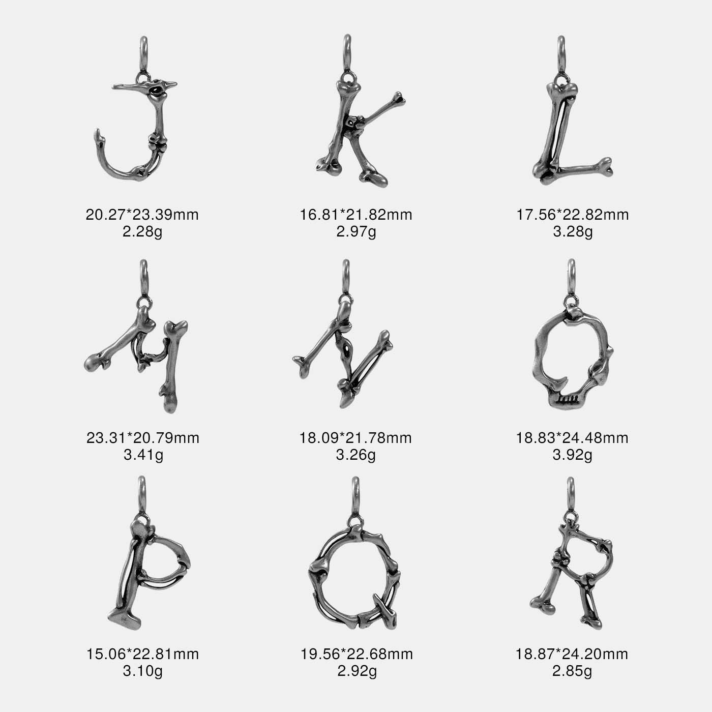 S925 Sterling Silver Bone Letter Pendant - Image 9