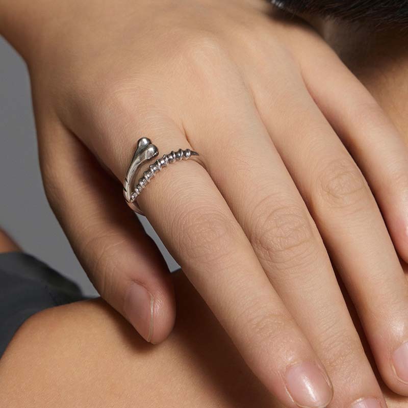 S925 Sterling Silver Bone Nail Ring - Image 3