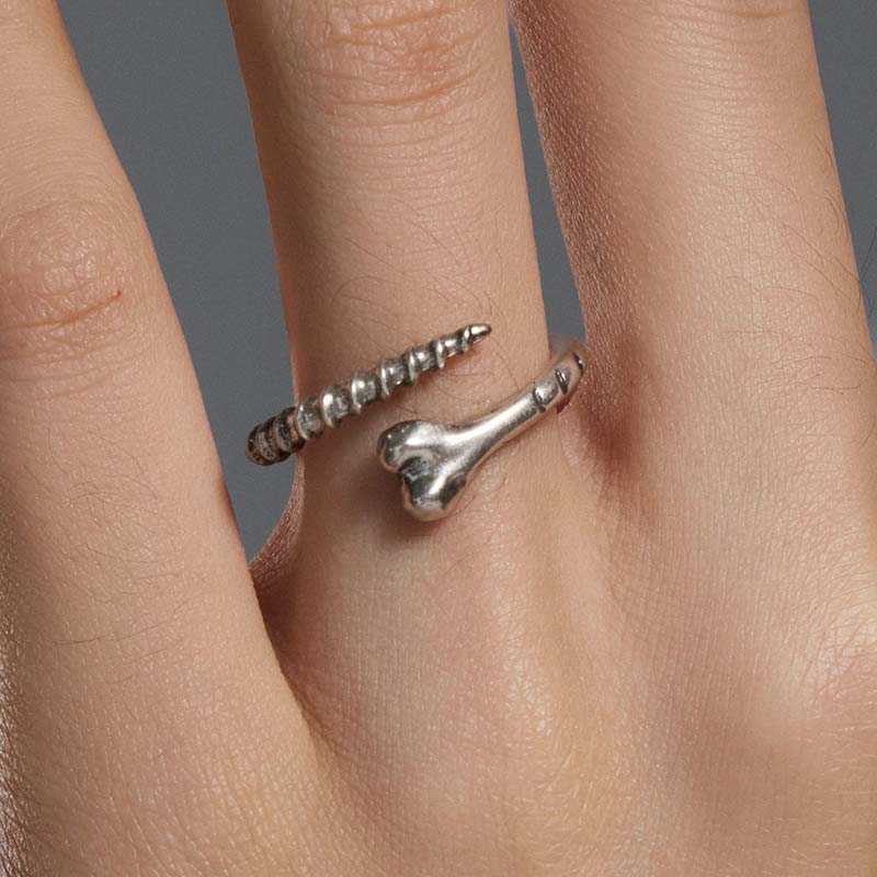 S925 Sterling Silver Bone Nail Ring - Image 5