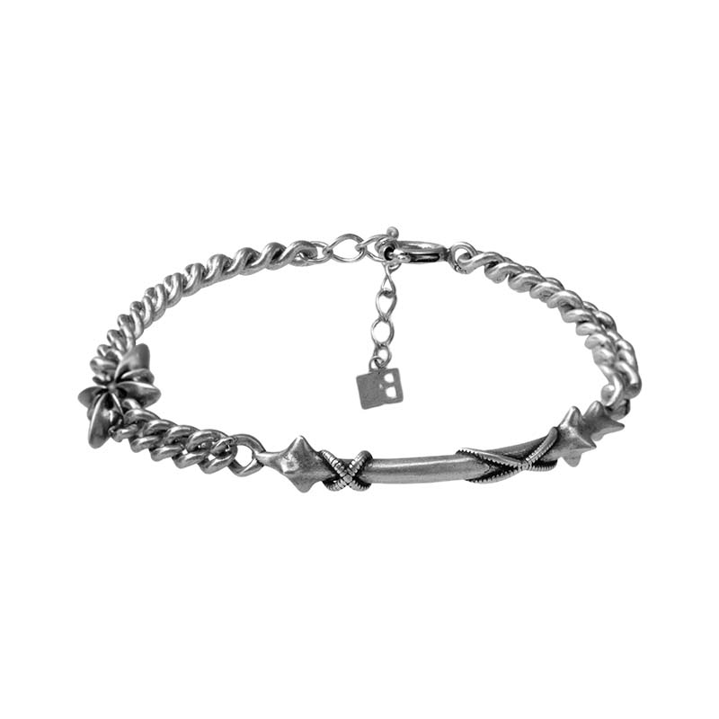 S925 Sterling Silver Cross Star Bracelet - Image 2