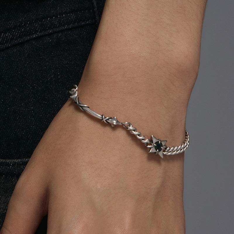 S925 Sterling Silver Cross Star Bracelet - Image 5