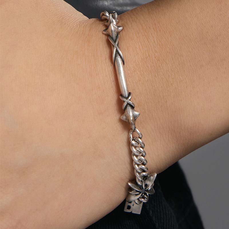 S925 Sterling Silver Cross Star Bracelet - Image 6