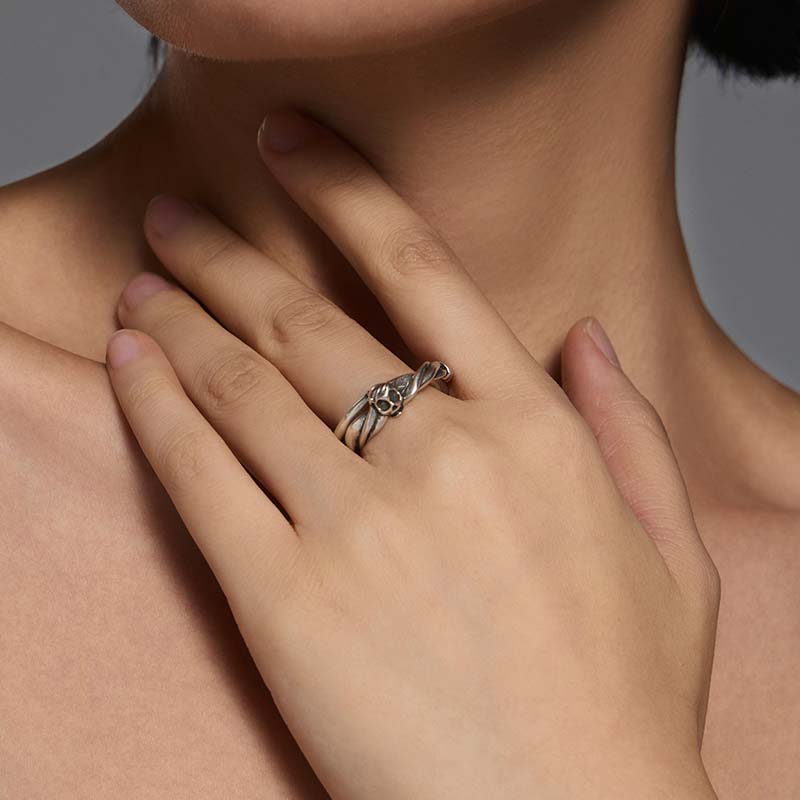 S925 Sterling Silver Double-Layer Skull Ring - Image 3
