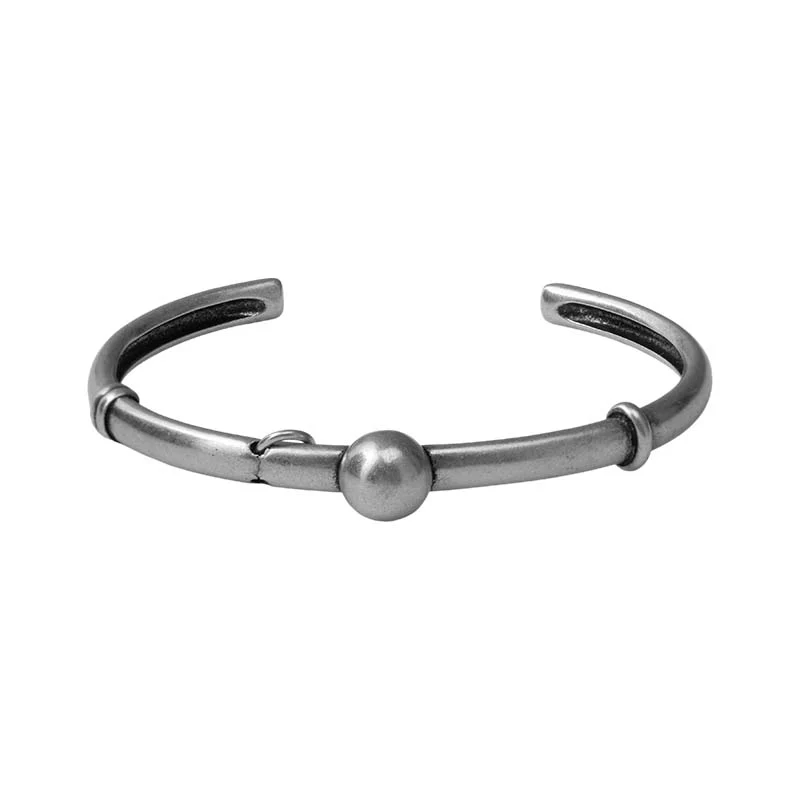 S925 Sterling Silver Piercing Ball Bangle - Image 2