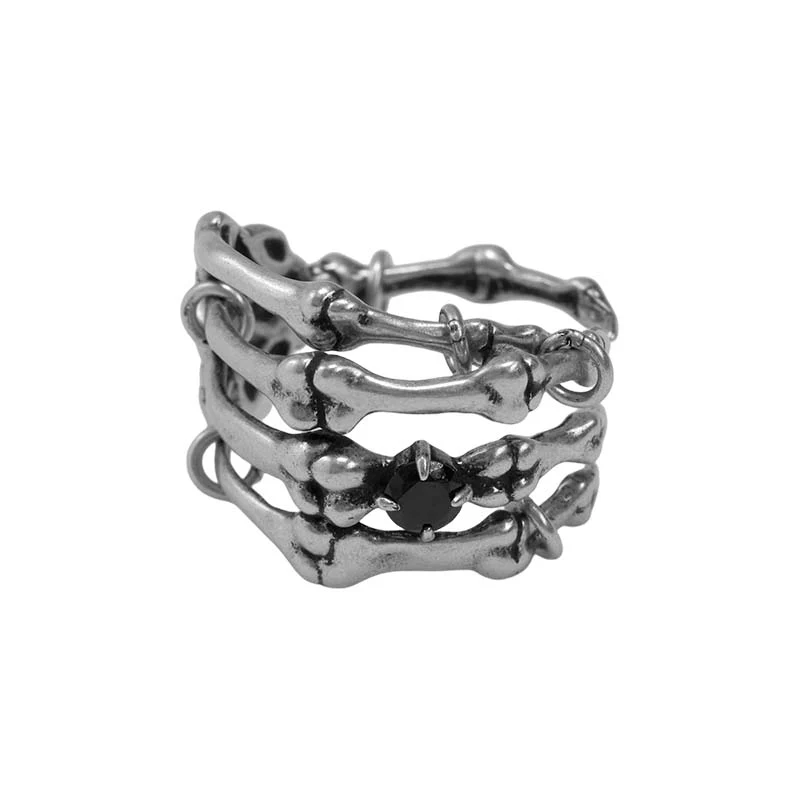 S925 Sterling Silver Skeleton Hand Ring - Image 2
