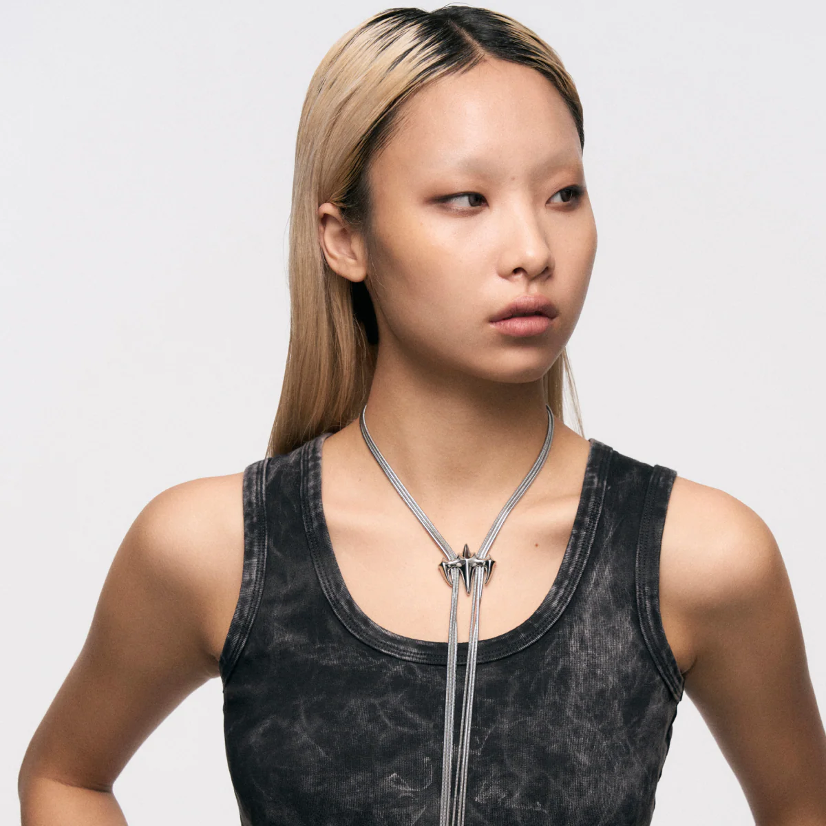 Snake Bone Multi-Chain Pull-Through Necklace - Image 5