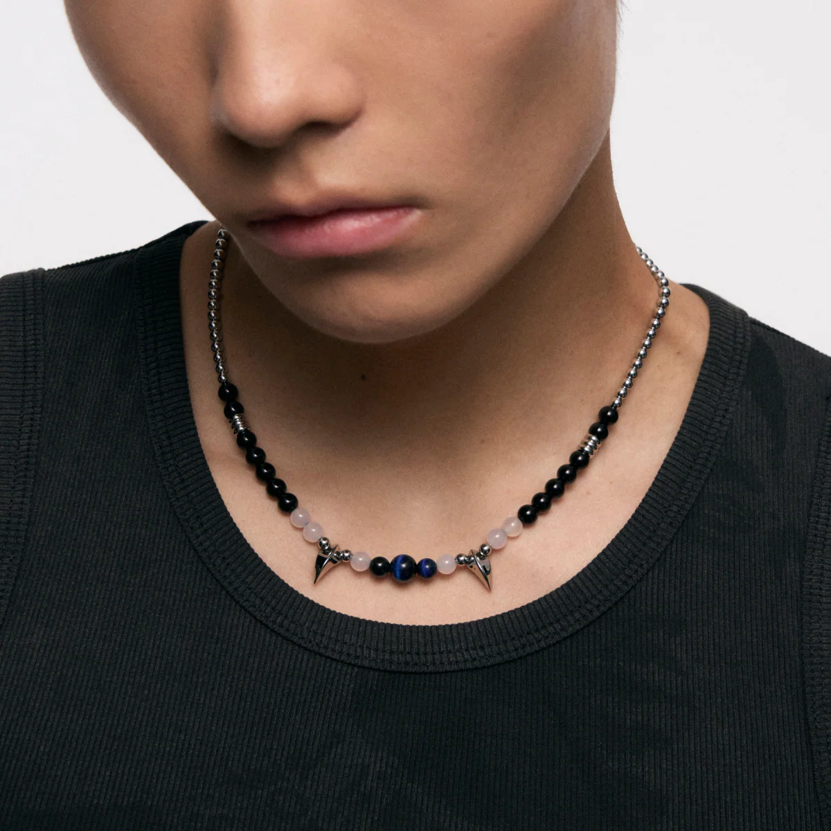 Snake Fang Bead Pull-Through Double Layer Necklace - Image 3