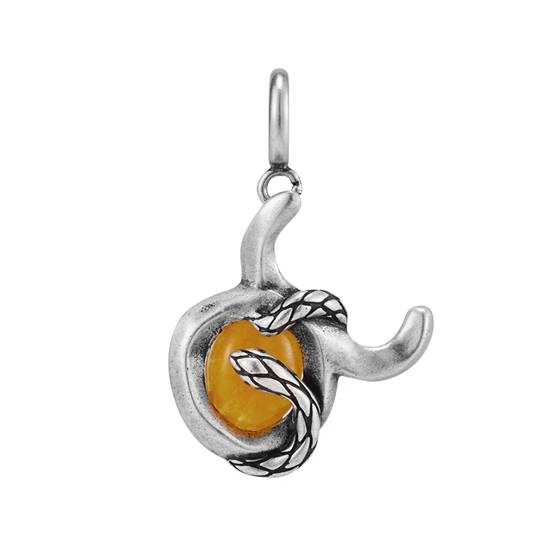 Silver Snake Zodiac Necklace Pendant - Image 10