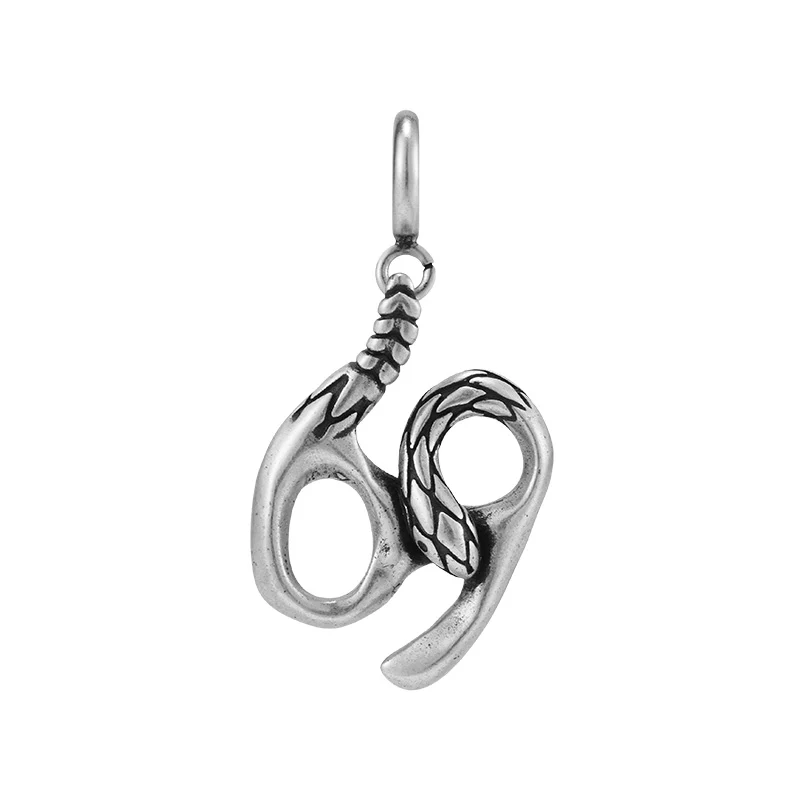 Silver Snake Zodiac Necklace Pendant - Image 12