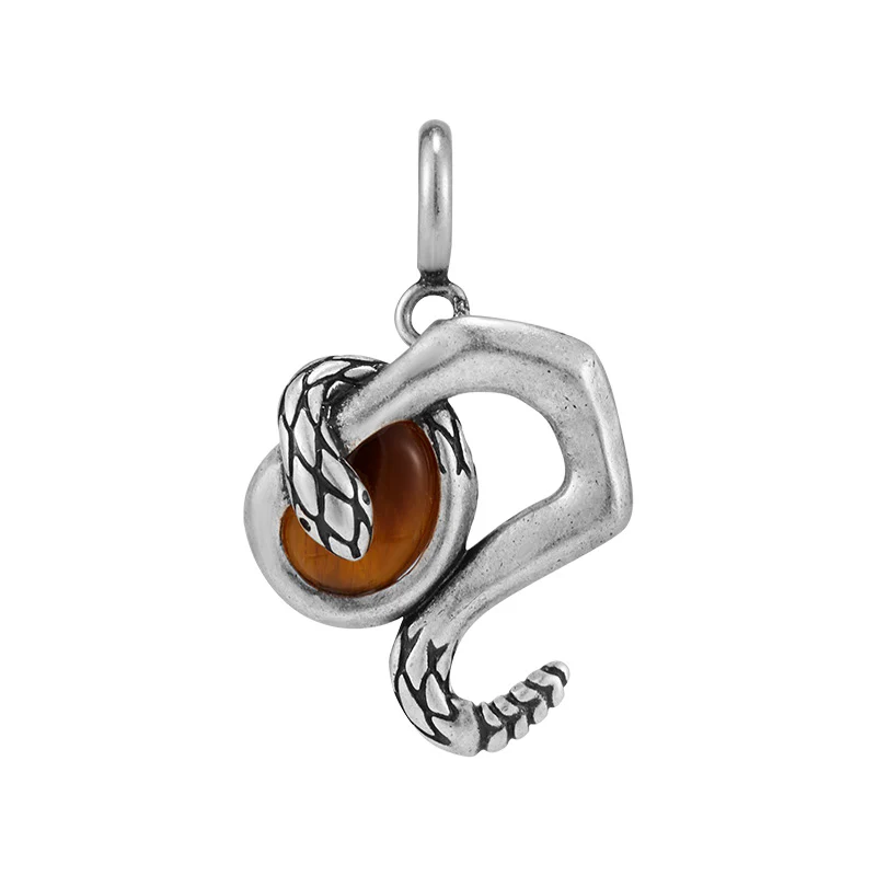 Silver Snake Zodiac Necklace Pendant - Image 13