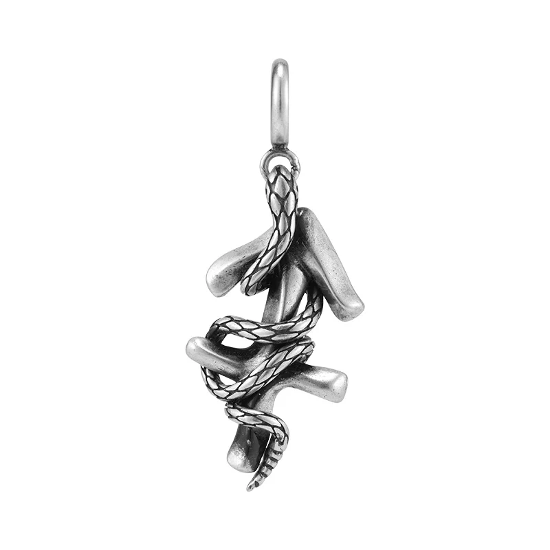 Silver Snake Zodiac Necklace Pendant - Image 17
