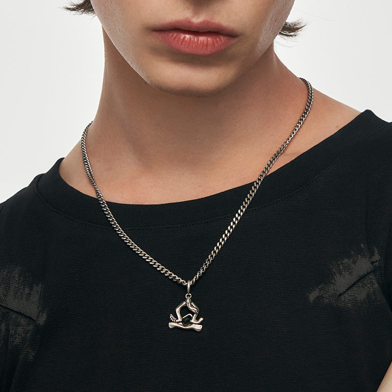 Silver Snake Zodiac Necklace Pendant - Image 3