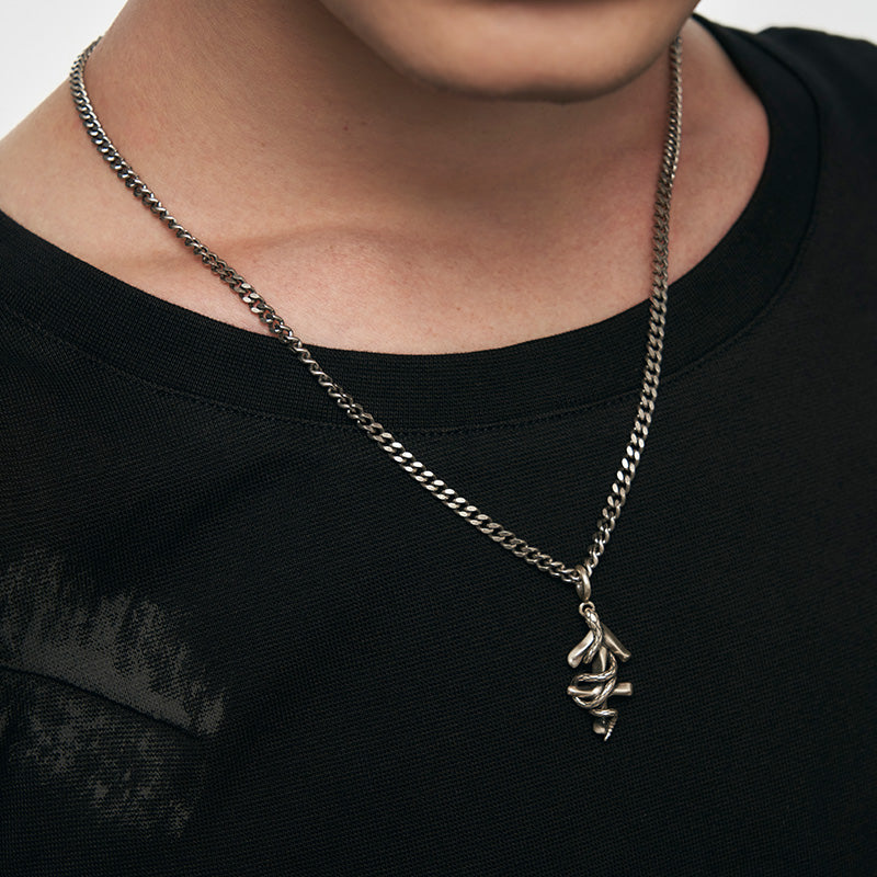 Silver Snake Zodiac Necklace Pendant - Image 5