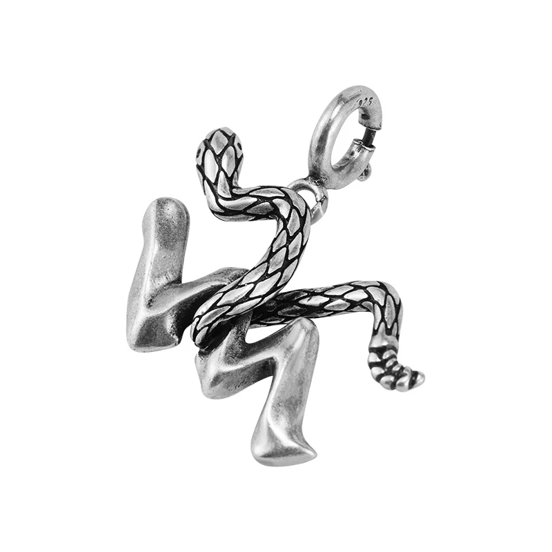 Silver Snake Zodiac Necklace Pendant - Image 7