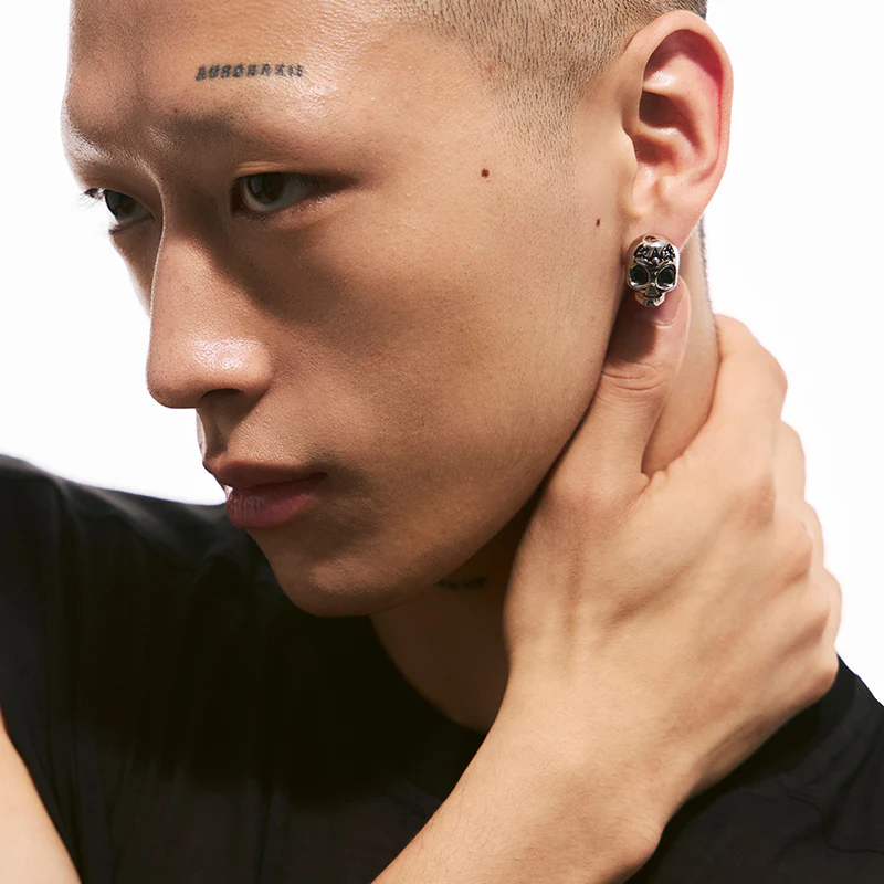 Siren Skull Punk Stud Earrings - Image 4