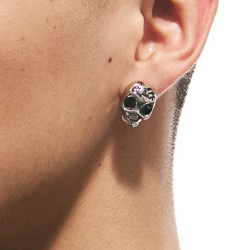 Siren Skull Punk Stud Earrings - Image 5