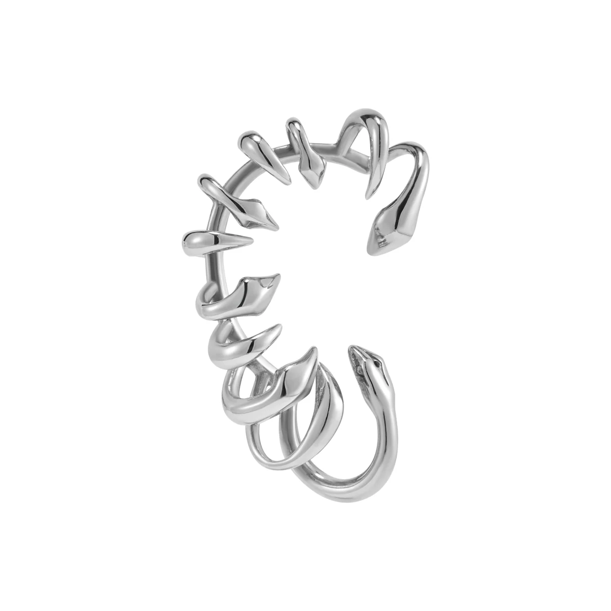 Snake Bone Effect Black Onyx Ear Cuff (Right Ear Single) - Image 3
