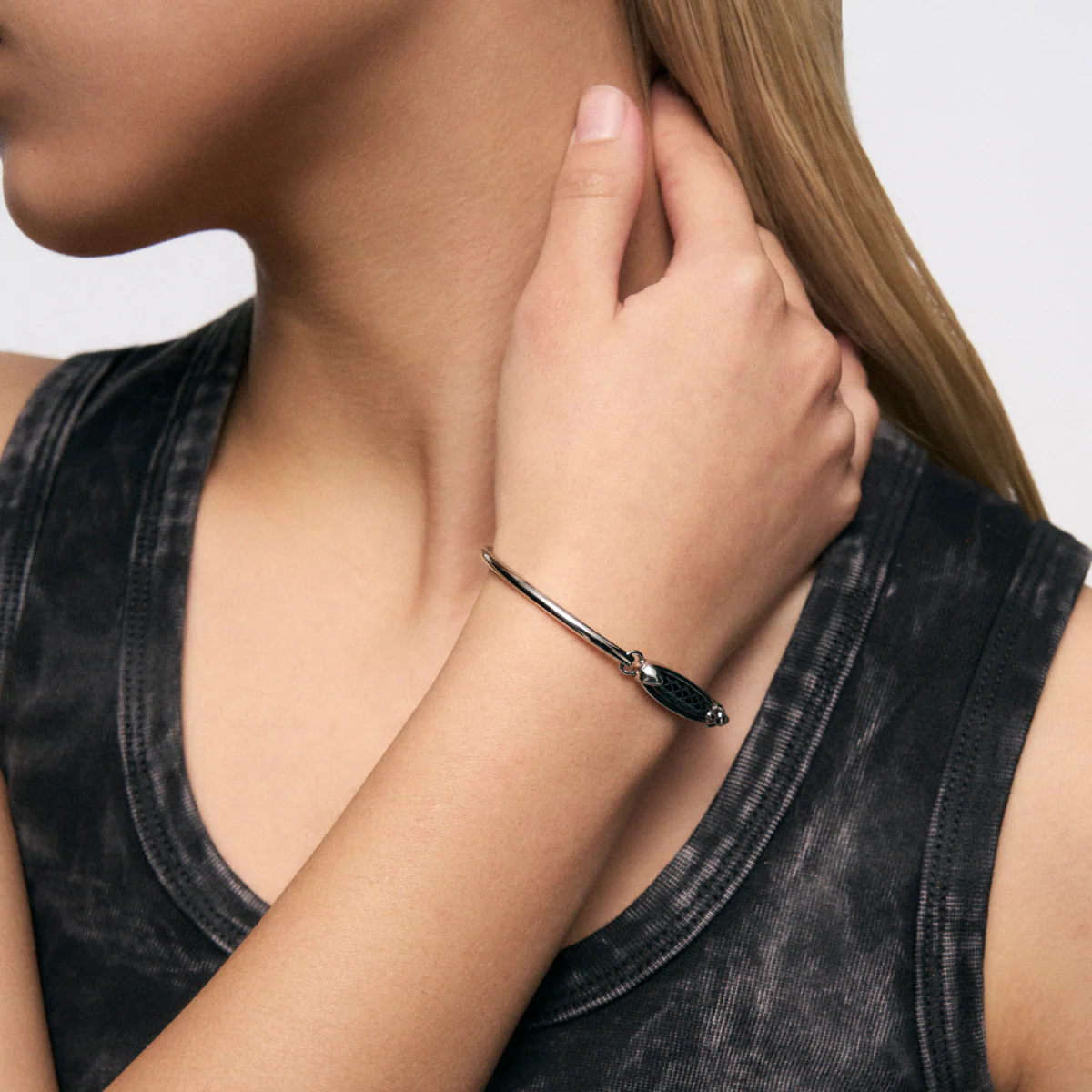 Snake Pattern Black Onyx Bracelet - Image 6