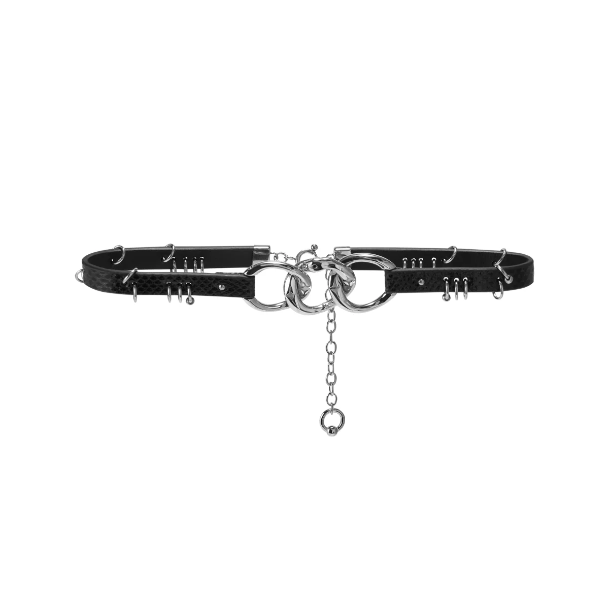 Snake Pattern Pierced Triple Serpent Choker - Image 2